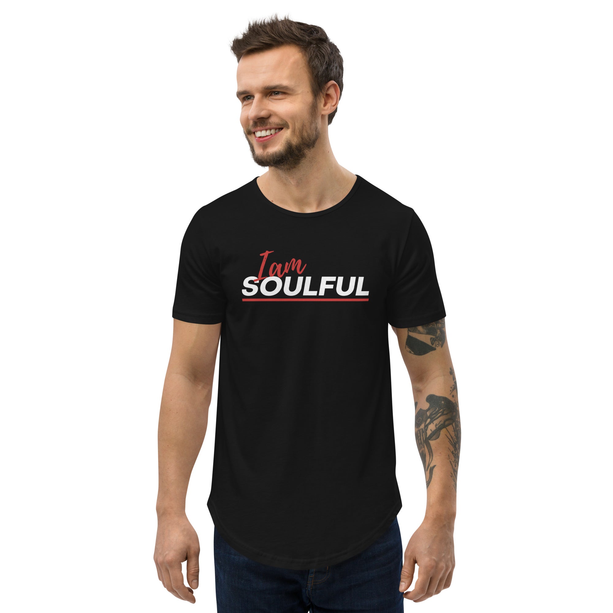 I am soulful Men's Curved Hem T-Shirt - On The Grind Gear