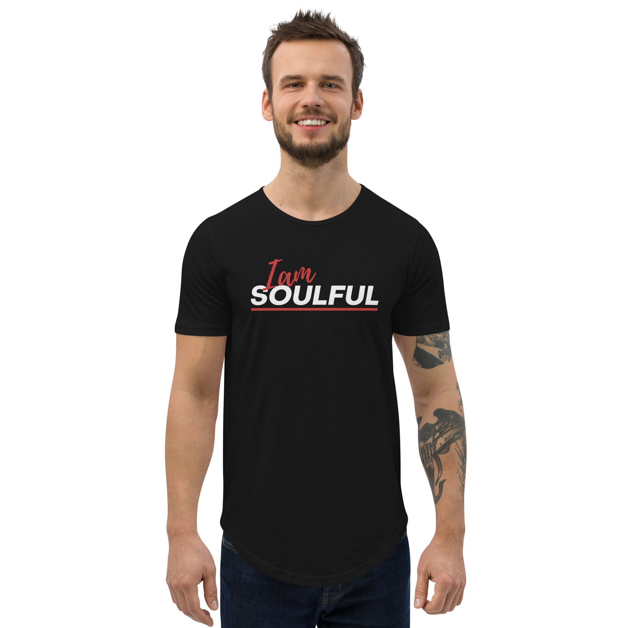 I am soulful Men's Curved Hem T-Shirt - On The Grind Gear