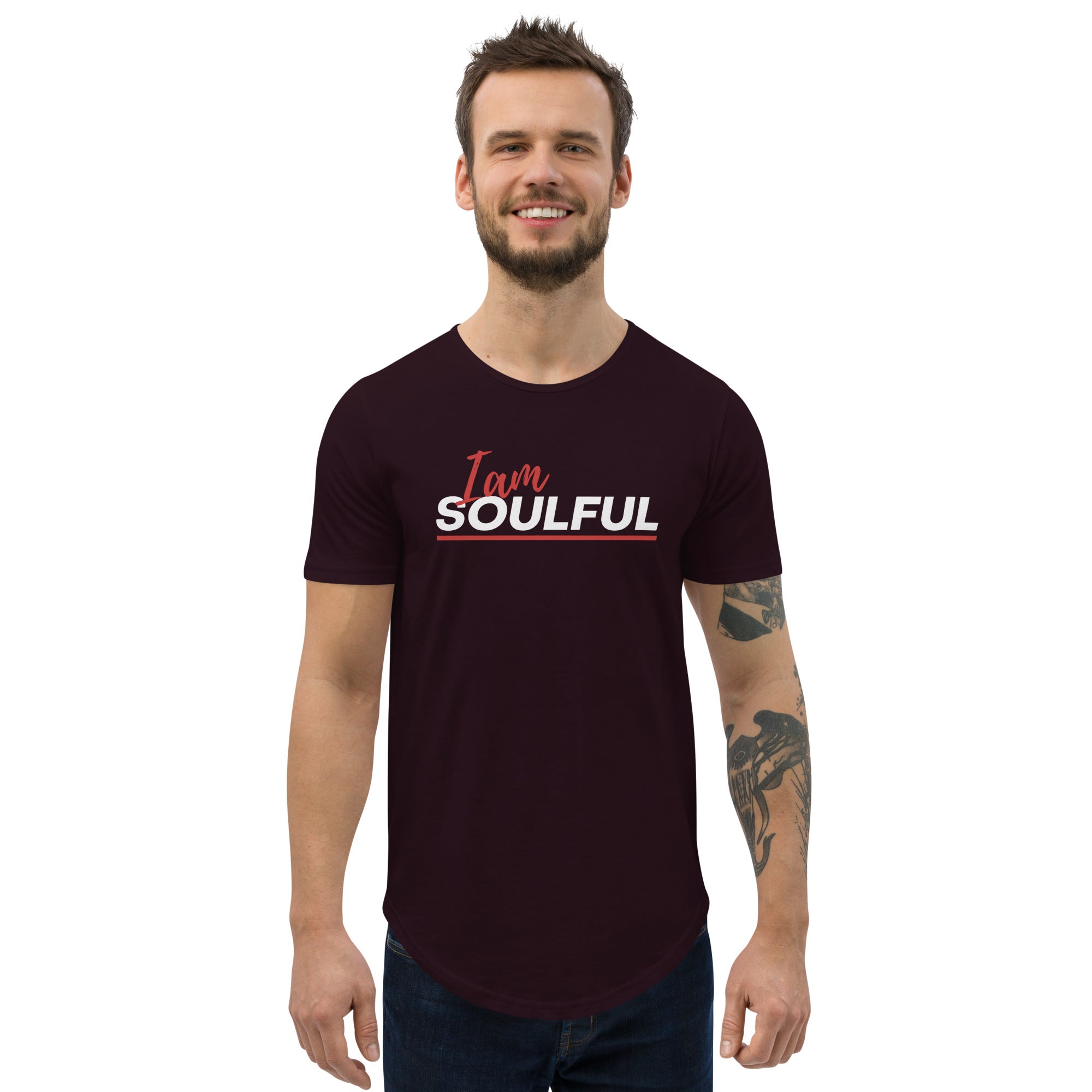 I am soulful Men's Curved Hem T-Shirt - On The Grind Gear