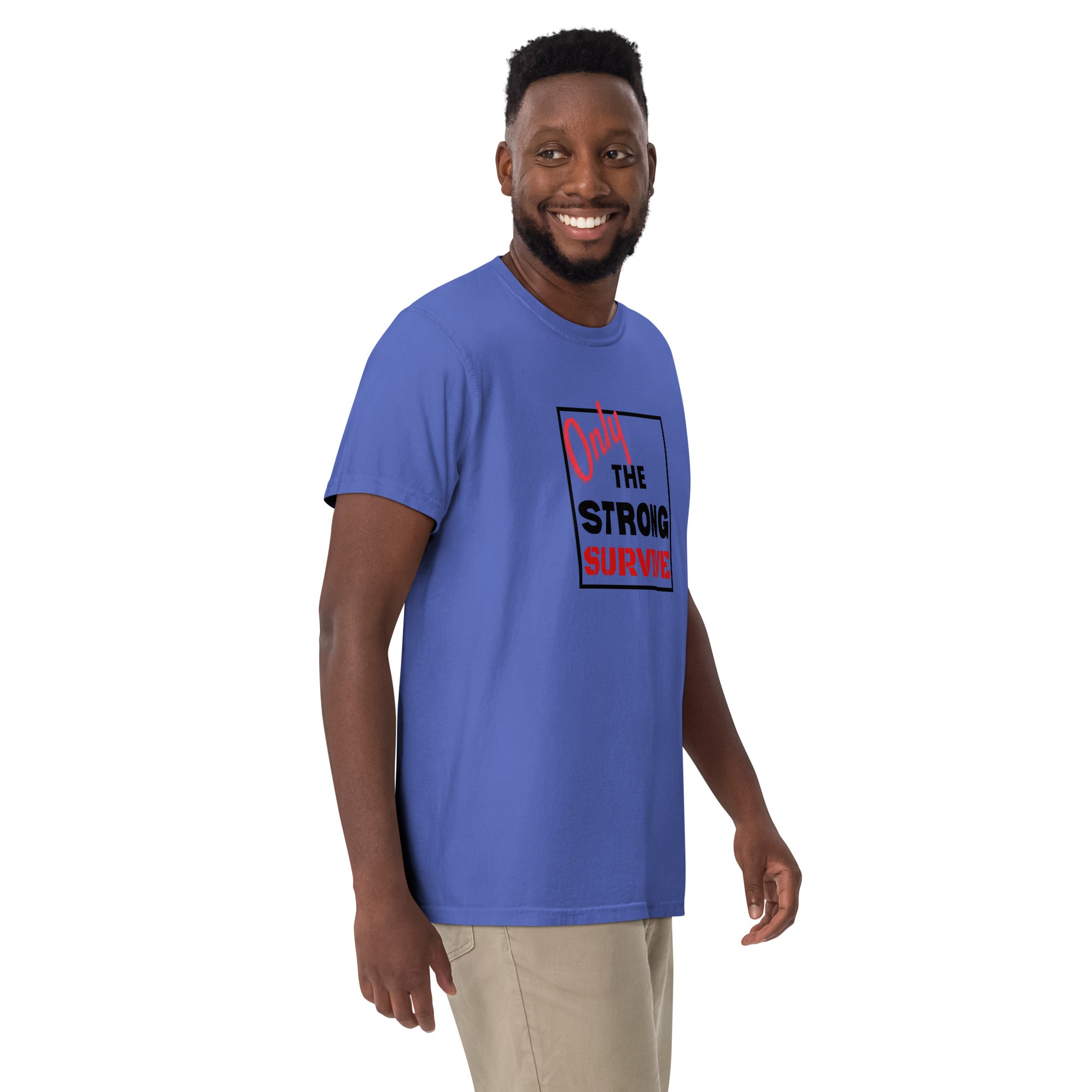 Only the strong survive Men’s garment-dyed heavyweight t-shirt - On The Grind Gear