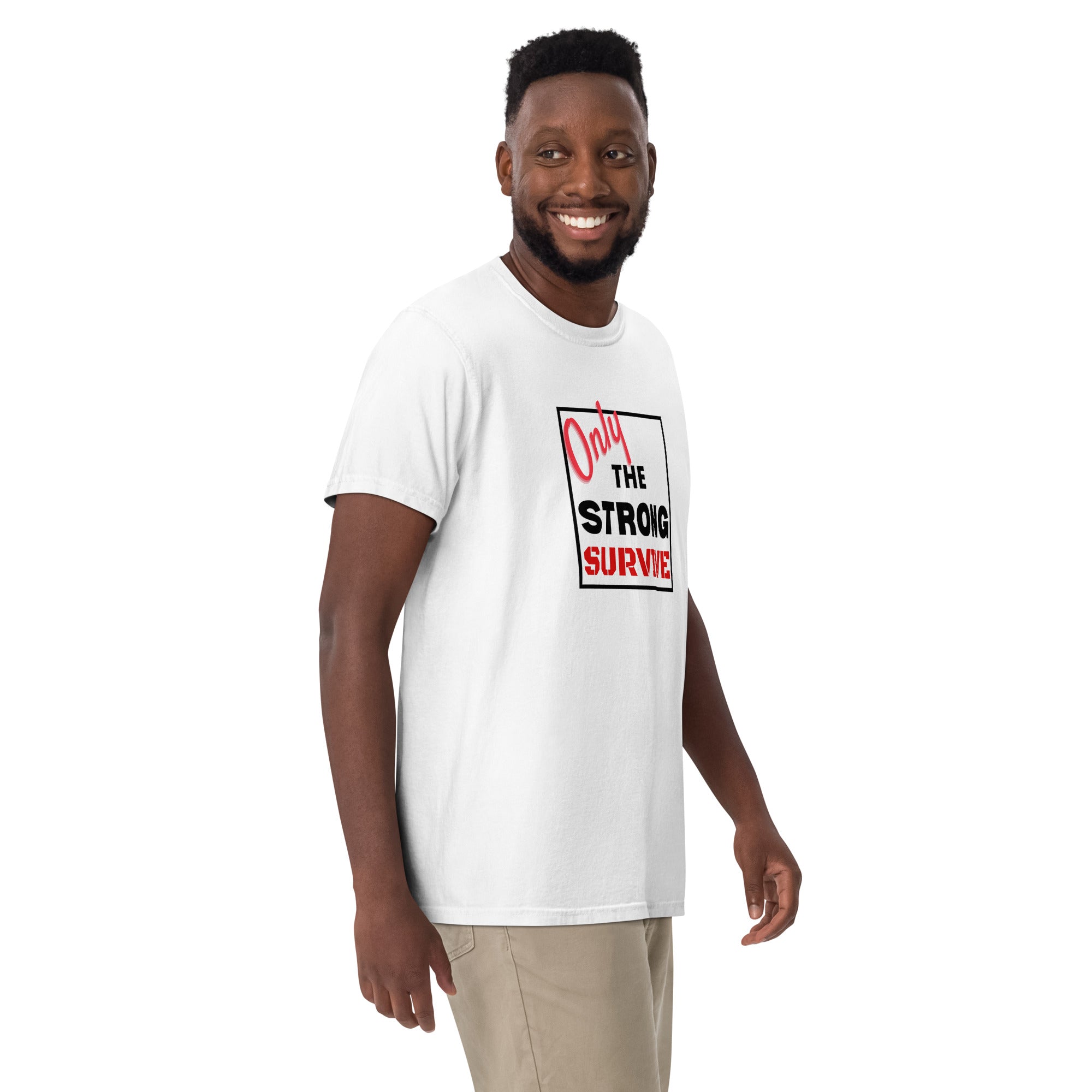 Only the strong survive Men’s garment-dyed heavyweight t-shirt - On The Grind Gear