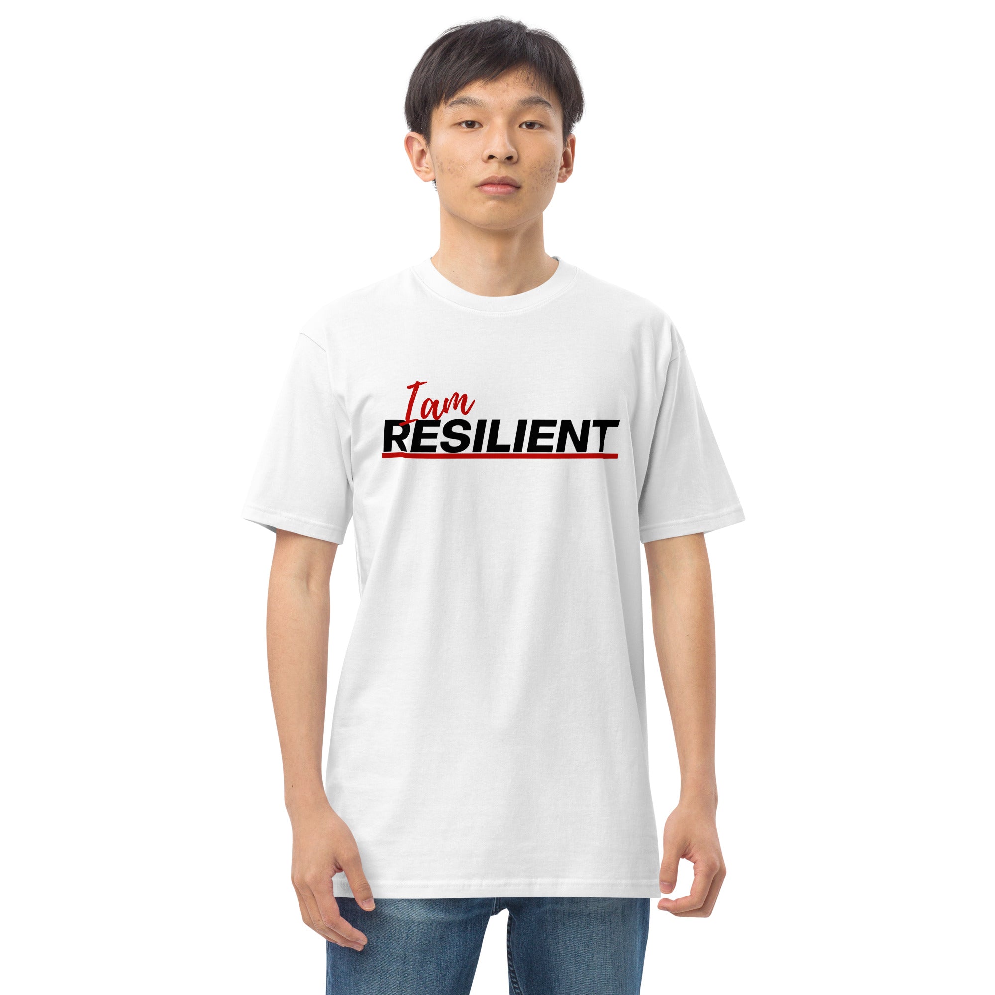 I am resilient Men’s premium heavyweight tee - On The Grind Gear