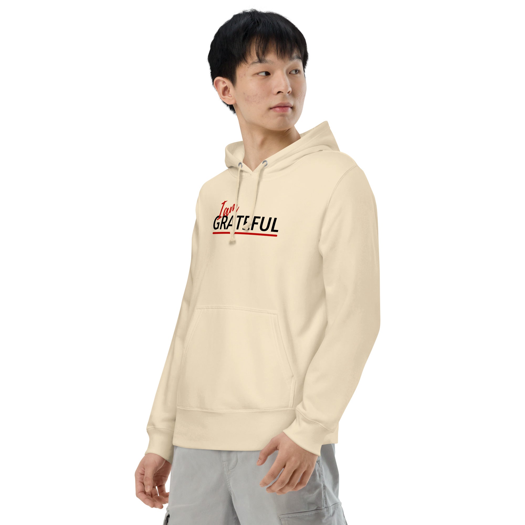 I am grateful Unisex french terry pullover hoodie - On The Grind Gear