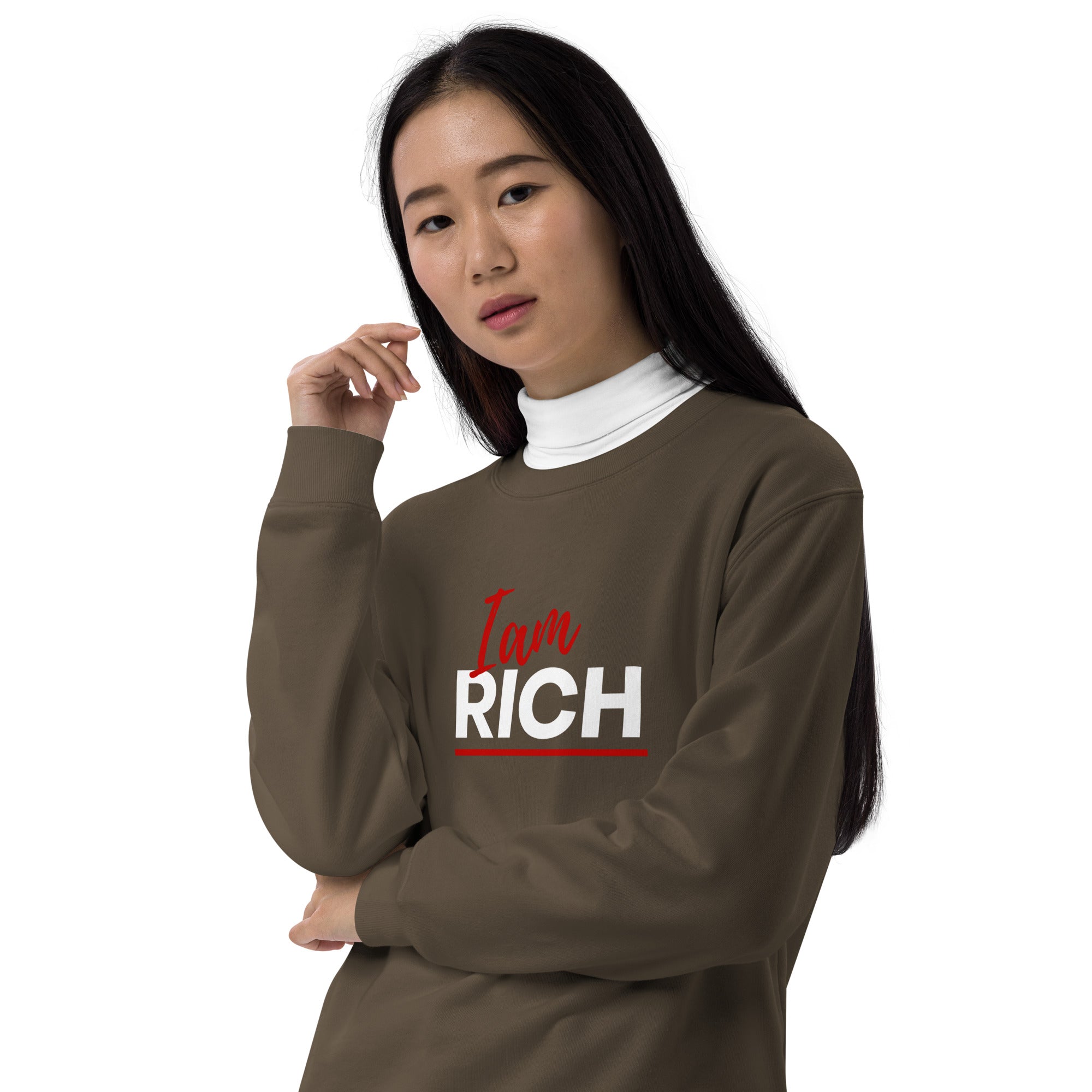 I am rich Unisex french terry sweatshirt - On The Grind Gear