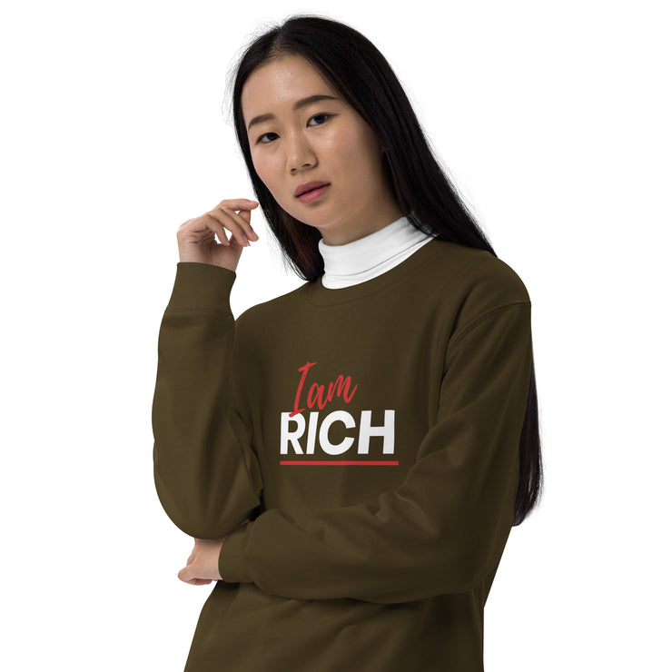 I am rich Unisex french terry sweatshirt - On The Grind Gear