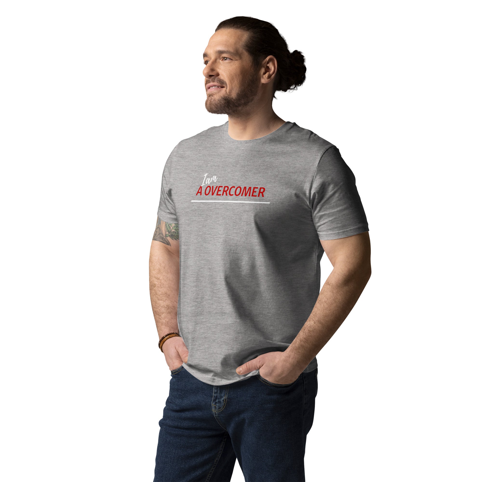 I am A Overcomer Unisex organic cotton t-shirt - On The Grind Gear
