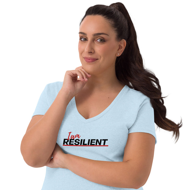 I am resilient Women’s recycled v-neck t-shirt - On The Grind Gear