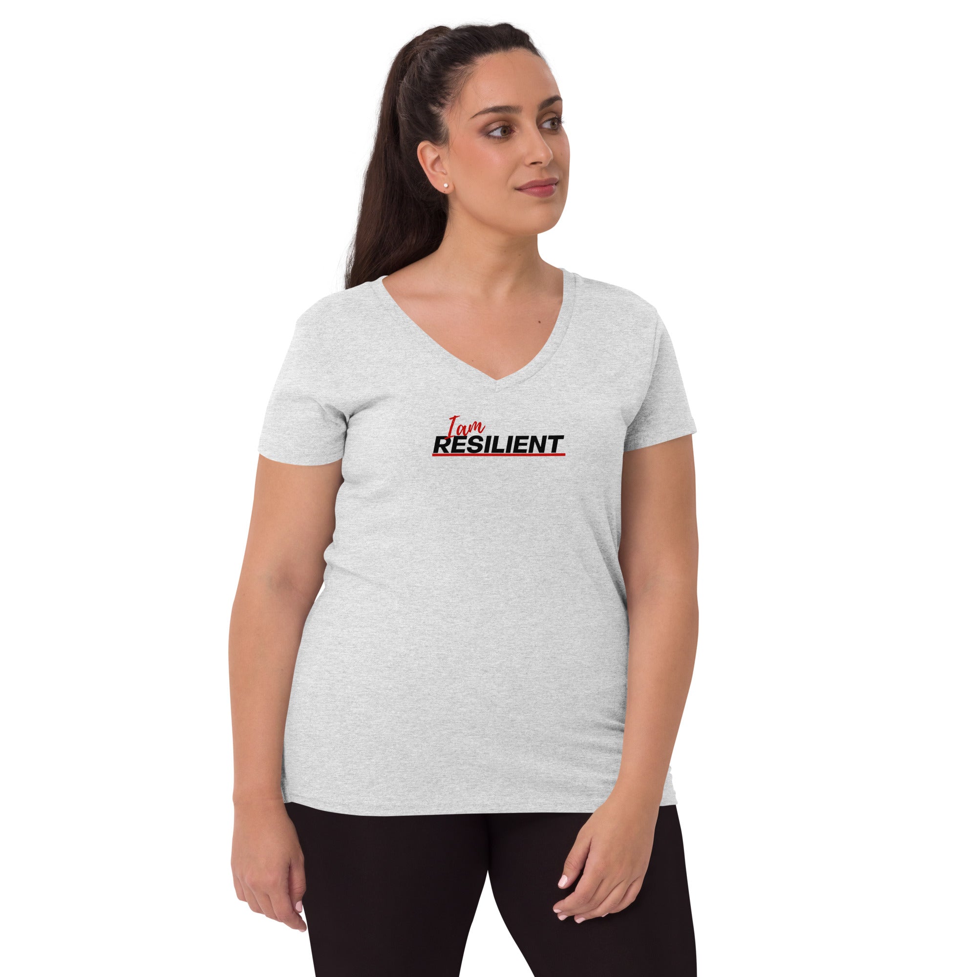 I am resilient Women’s recycled v-neck t-shirt - On The Grind Gear