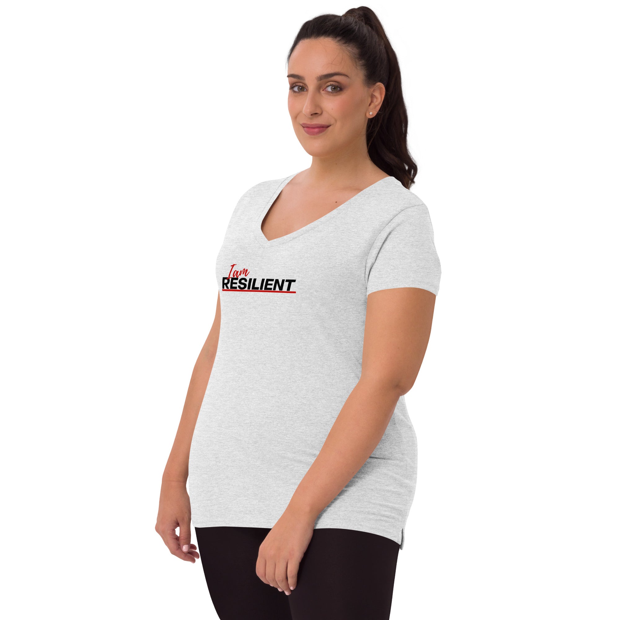 I am resilient Women’s recycled v-neck t-shirt - On The Grind Gear